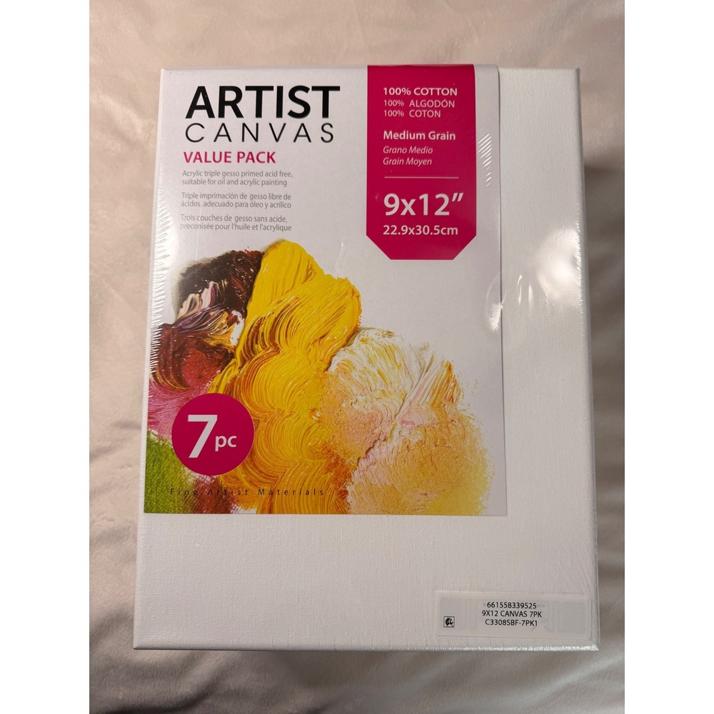 Royal & Langnickel 24pc Acrylic Paint Set and 7pk 9x12 Artist Canvas Value Pack